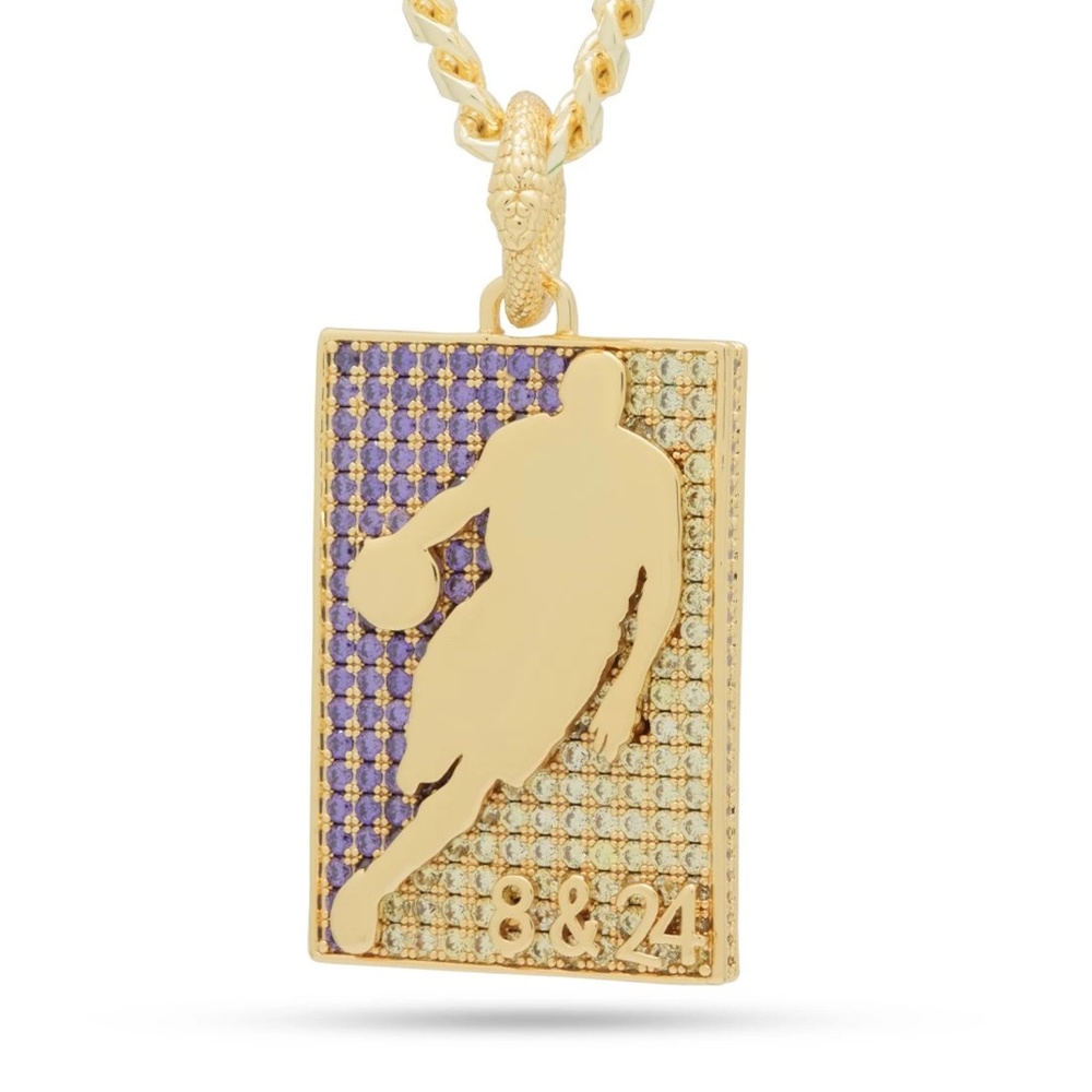 KING ICE Kobe Bryant Black Mamba Collection Silhouette Necklace Chain & Pendant